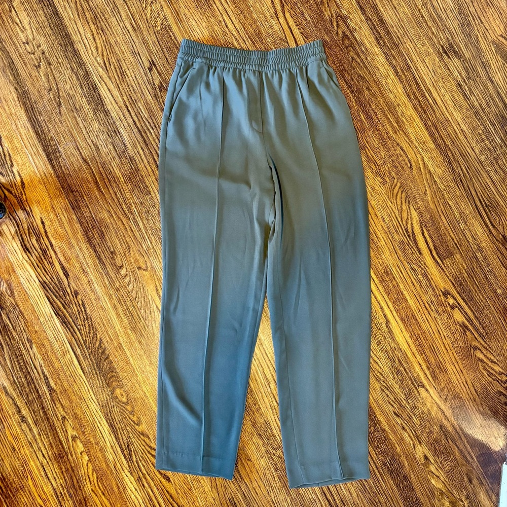 H&M Green Relaxed Fit Elastic Waist Dress Pants